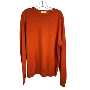 J.Crew Sweater Mens XL Burnt Orange Knit Crew‎ Neck Classic Simple